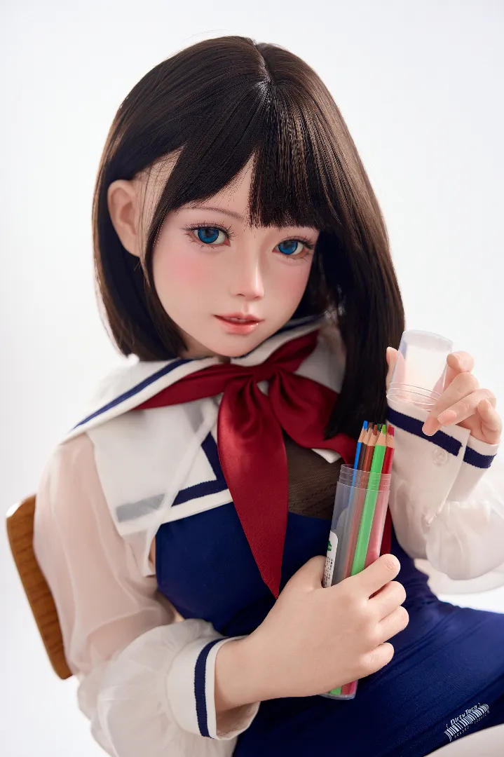 125cm (4ft1) Petite Cup Real Skin Texture Silicone Sex Doll Karin, ROS Head
